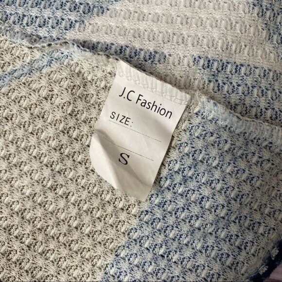 JC Fashion Southwester Style Kimono Cardigan White Blue Brown Cape Cardigan Size - Picture 7 of 8